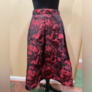 Black Skirt Red Flowers 16 Wednesday Corporate Goth Dark Academia Formal Holiday